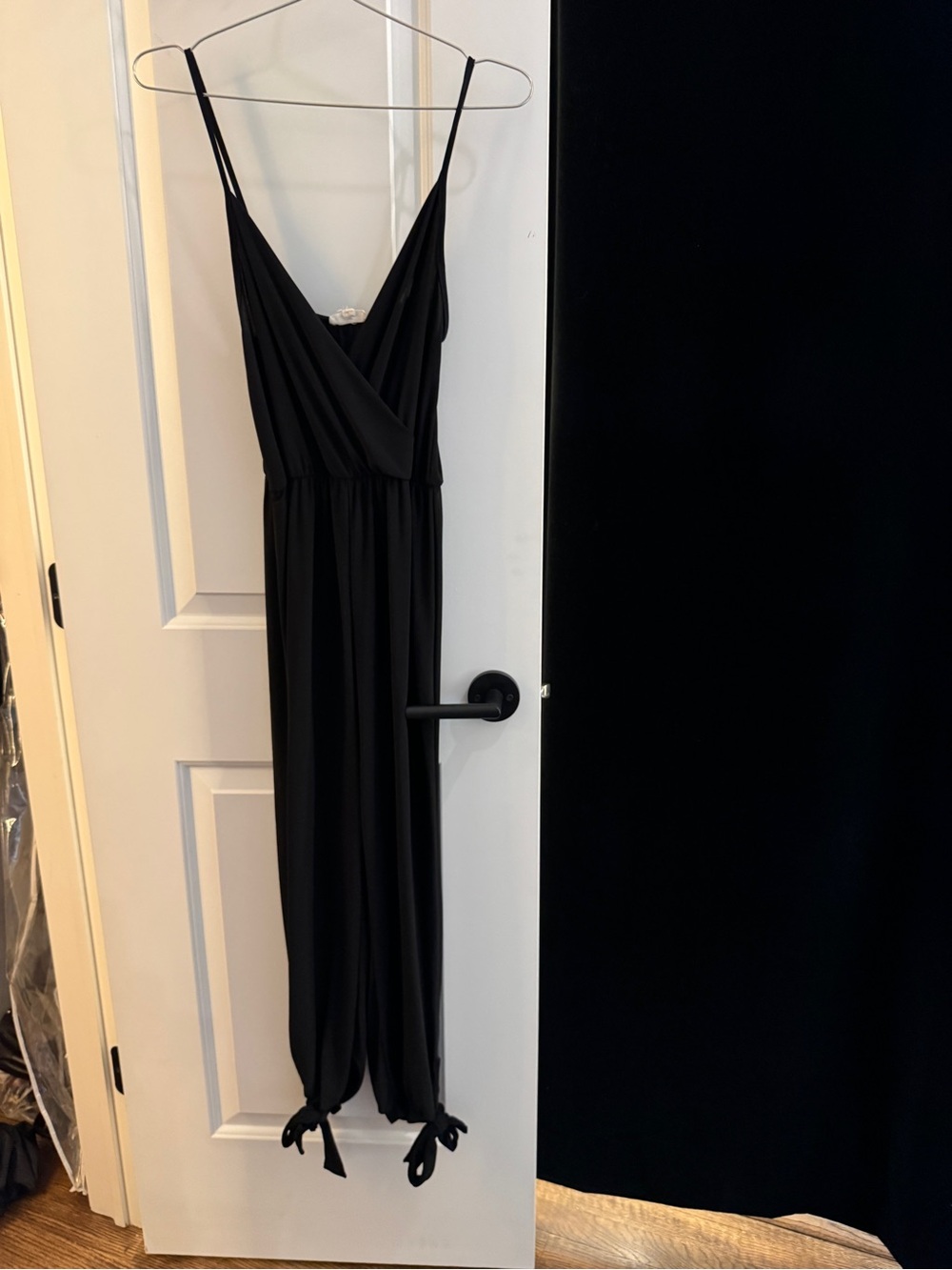Rolla Coster Black Sleeveless Maxi Jumpsuit with Tie Ankles